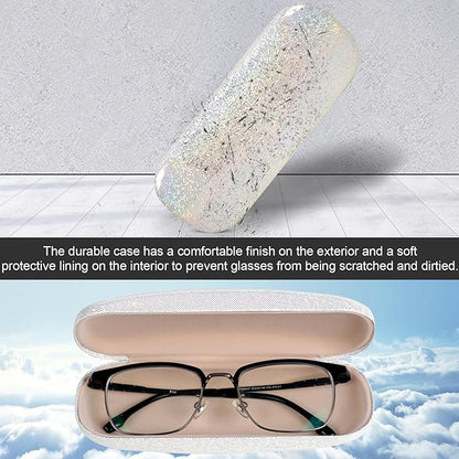 Joyberg Glasses Case, 2 Pack Eyeglass Case with Cleaning Cloth, Glasses Case Hard Shell Fits Most Glasses