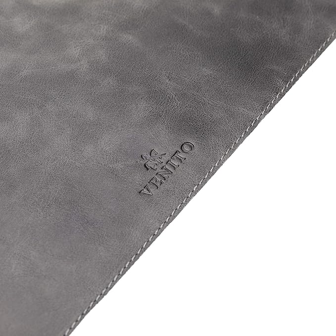 Venito Premium Leather Desk Mat (36 X 19 inch) - Large Computer Desk Mat for Home Office Accessories (Faded Gray)*