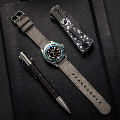 Archer Watch Straps - Canvas Quick Release Watch Bands (Ash Gray, 20mm)