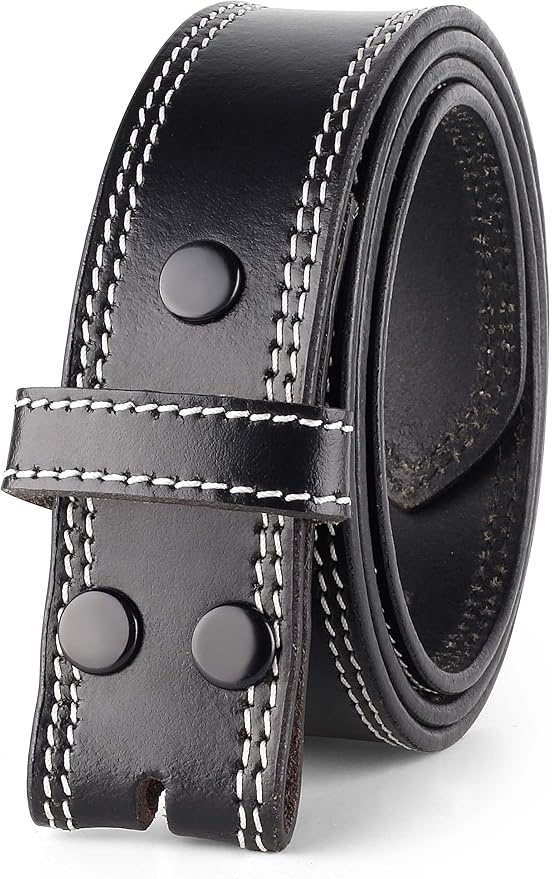 F&L CLASSIC Belt for buckle men Snap on Strap Full Grain One Piece Leather no buckle,1 1/2" Wide, USA