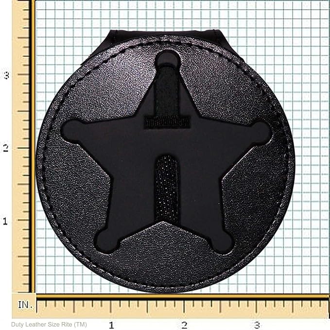 Perfect Fit Shield Wallets Florida Sheriff Five-Point Star Badge Holder (Black, Cutout PF185, 2.7 inches Tall)
