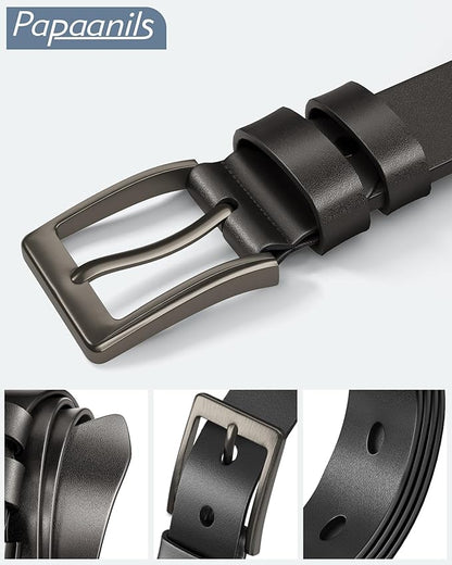 Mens Dress Belt,Genuine Casual Leather Belts for Men 1.5" Width