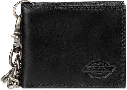Dickies Men's RFID Everyday Leather Bifold Chain Wallet Black