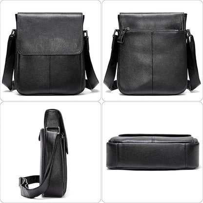 Genuine Leather Messenger Bags Mens Shoulder Crossbody purse Work Business Vintage lager Capacity
