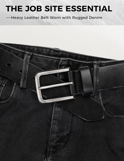 Thicken Full Grain Leather Mens Belt Heavy Duty Mens Work Belt Mens Belt High Hardness Buckle Packed In Gift Box