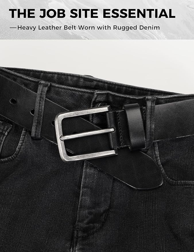 Thicken Full Grain Leather Mens Belt Heavy Duty Mens Work Belt Mens Belt High Hardness Buckle Packed In Gift Box