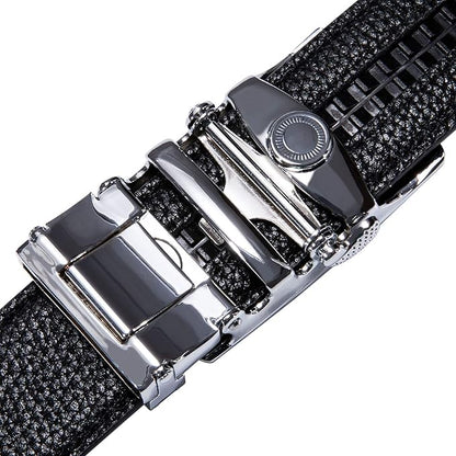 Dubulle Men's Ratchet Belt Gold/Black/Red/Green/Blue/White Automatic Buckle Business Casual Belt Gift - Adjustable Fit