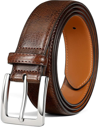 Men's Genuine Leather Dress Belt, 1 3/8" Classic Mens Jeans Pants Belt for Work Business Casual Golf