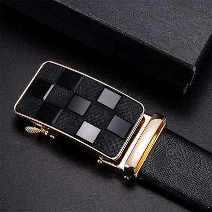Barry.Wang Mens Belts Leather Ratchet Automatic Buckle Slide Click 1 3/8" Designer Dress Fashion Classic Casual Work Business