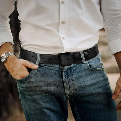 Men's Leather Belt Full Grain Leather Belts for Men Handmade Real Solid Top-Grain Leather Heavy-Duty Work Belt Gifts