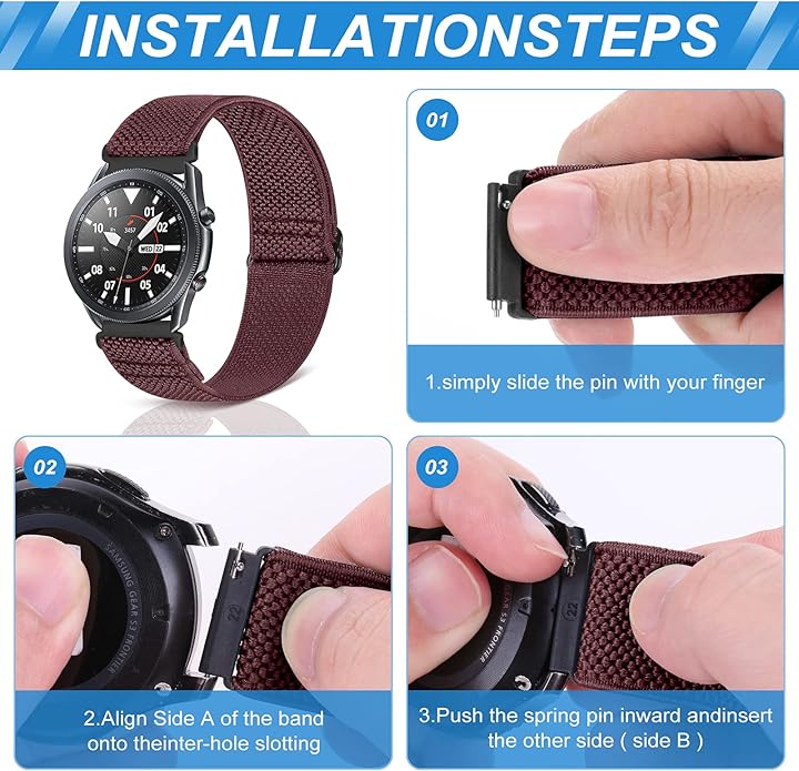 Compatible with 16mm 18mm 19mm 20mm 22mm 24mm Watch Bands Quick Release Replacement Wristband,Adjustable Stretchy Nylon Solo Loop Straps Fabric Braided Sport Elastic Bands for Men Women