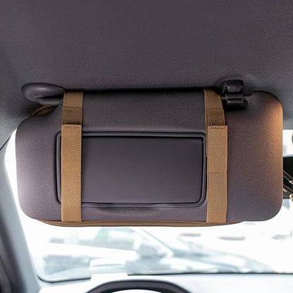 EXCELLENT ELITE SPANKER Car Sun Visor Organizer Auto Interior Accessories Visor Storage Pouch Holder for Car, SUV, Truck with Multi-Pocket(Coyote Brown)
