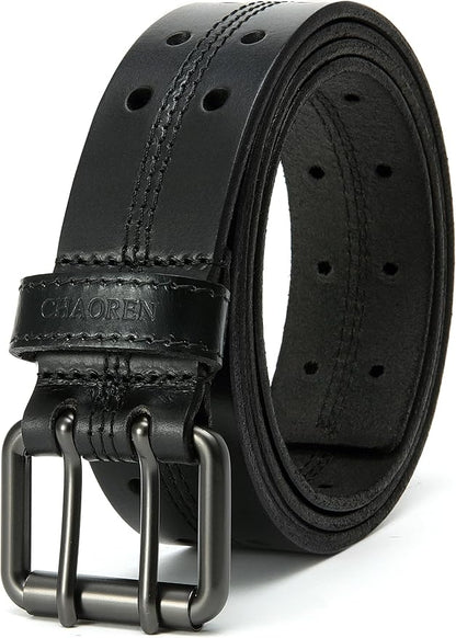 CHAOREN Work Belts for Men Heavy Duty - 1.5" Full Grain Leather Belt Casual - Fully Adjustable, Double Prong