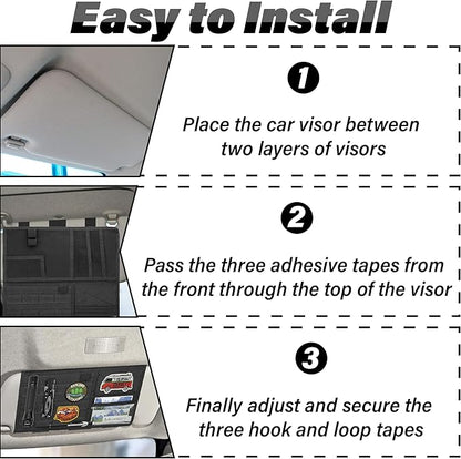 Tactical Visor Organizer, Car Visor Organizer, Sunvisor Organizers, Tactical Visors Cover Molle Webbing, Truck Accessories for Men, Car Sunshade Storage Pouch (Black)