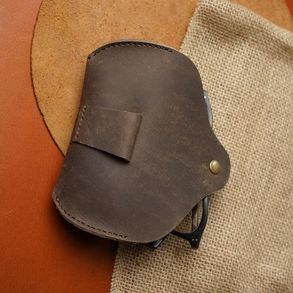 Leather Eyeglasses Case,Flexible Sunglasses Pouch Slim Case for Women Men Horizontal Eyeglass Case
