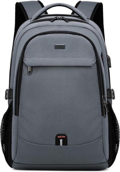 DUSLANG 17 Inch Travel Laptop Backpack Water Resistant College Backpack for Men Laptop Bag with USB Charging Port,Dark Grey