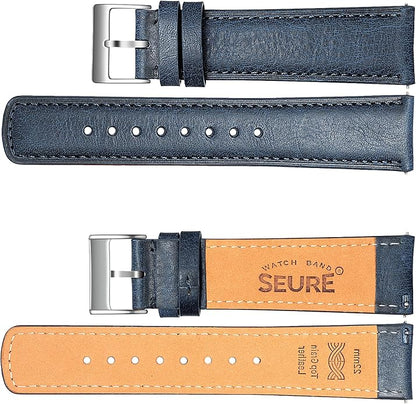 SEURE Quick Release Watch Band,Top Genuine Leather Watch Straps 19mm 20mm 21mm 22mm 24mm for Men and Women