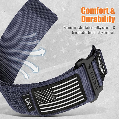 20mm Band Compatible with Samsung Galaxy Watch 7 6 5 4 FE Band 44mm 40mm/Watch 6 4 Classic 47mm 43mm 42mm 46mm/5 Pro 45mm/3 41mm/Active 2 Men,Fabric Nylon Strap for Garmin Vivoactive 5 3/Venu,L