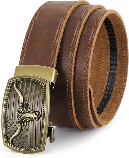Mens Leather Belt, Ratchet Belts for Men Full Grain Leather Handmade, 100% Italian Top Genuine Leather Dress Belt