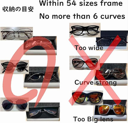 Glasses Case for 2 Storage Portable Compact Slim Two-Piece Soft Case Hard Case