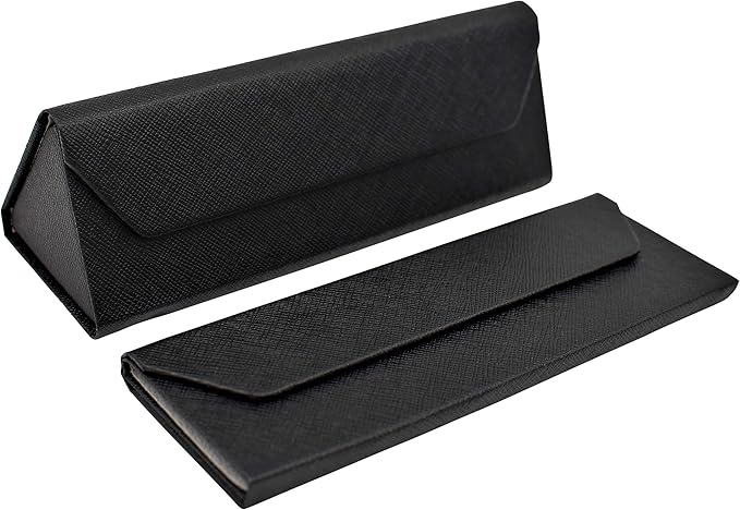 Real Sic Glasses Case for Men and Women - Magnetic Folding Hard Shell Sunglass Holder - Inspired by Solid Color