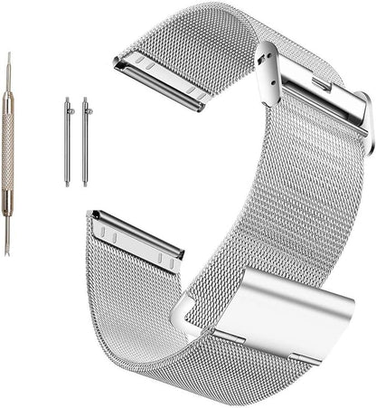 Moran Stainless Steel Mesh Watch Band Quick Release Replacement Strap 18mm 20mm 22mm for Men Women (Silver,18mm)