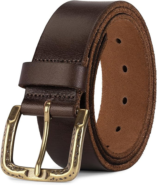 Thicken Full Grain Leather Mens Belt Heavy Duty Mens Work Belt Mens Belt High Hardness Buckle Packed In Gift Box
