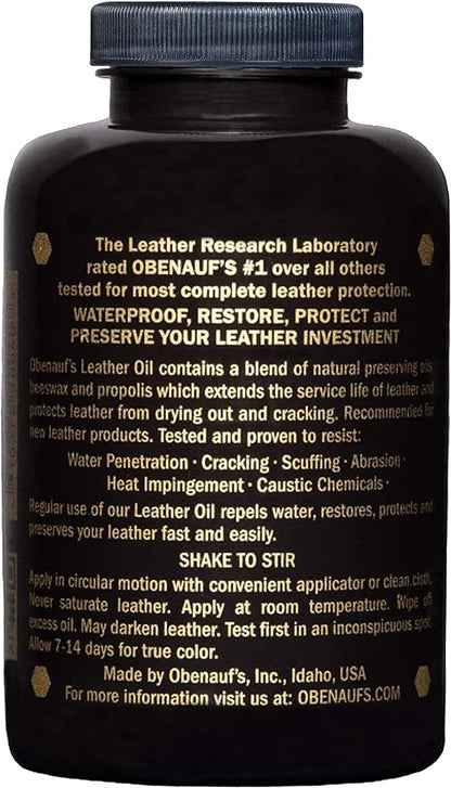 Obenauf's Leather Conditioner - Leather Oil (16oz) - Restore and Protect Leather Boots, Jackets, Purses as Well as Car Leather, Leather Furniture and Much More - Made in The USA (with Applicator)