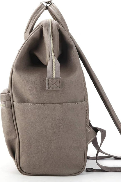 Kah&Kee Leather Backpack for Women and Men 15-inch Laptop Bag | Teacher Professional, Diaper Bag Backpack, Ideal for Work, School, Nurse, College & Travel (Dark Gray, Medium)