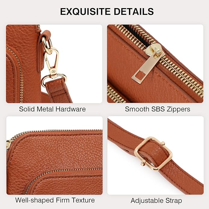 Marvolia Crossbody Bag for Women - PU Leather Shoulder Bag Trendy Small Crossbody Purse Bag for Travel Work Party