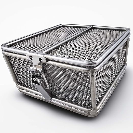 Carligo Ultrasonic Cleaner Baskets for Small Parts, Mini Mesh Basket for Steam Jewelry Cleaner Ultrasonic Machine, Stainless Steel Mesh Ball for Sonic Jewelry Cleaner Solution （4" x 4" x 2"）