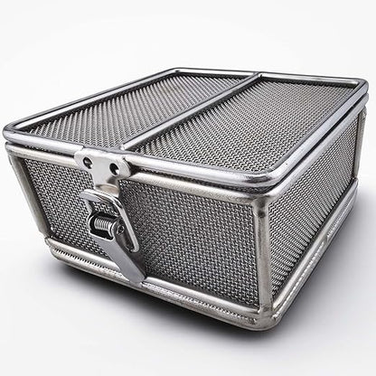 Carligo Ultrasonic Cleaner Baskets for Small Parts, Mini Mesh Basket for Steam Jewelry Cleaner Ultrasonic Machine, Stainless Steel Mesh Ball for Sonic Jewelry Cleaner Solution （4" x 4" x 2"）