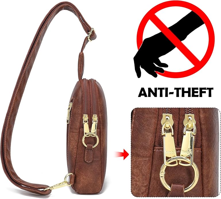 INICAT Small Sling Bag for Women Everyday & Travel Crossbody Bags Lightweight Cross Body Purses Vegan Leather