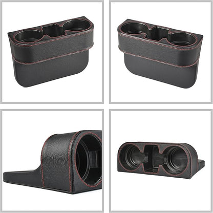 Black Multifunctional Car Cup Holder Car Seat Organizer Gap Filler Bottle Phone Storage Organizer