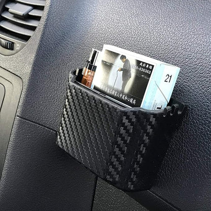Hypersonic Front Seat Car Organizer Universal Vehicle Dashboard Pocket Holder Plastic Black Cargo Storage Box Holds Phone Money Cards Keys Glasses Remote