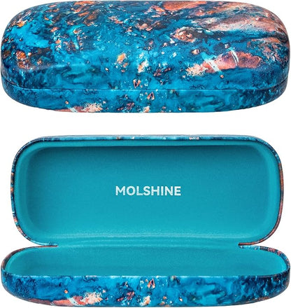molshine Hard Shell Sunglasses Case, Classic Large Glasses Case for Women Men, Sunglass Eyeglasses