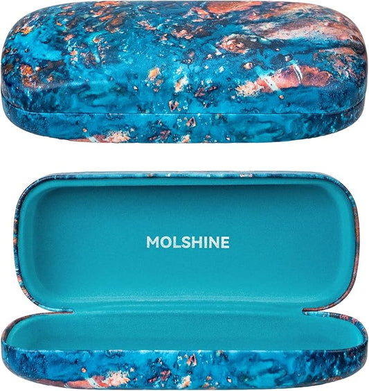 molshine Hard Shell Sunglasses Case, Classic Large Glasses Case for Women Men, Sunglass Eyeglasses