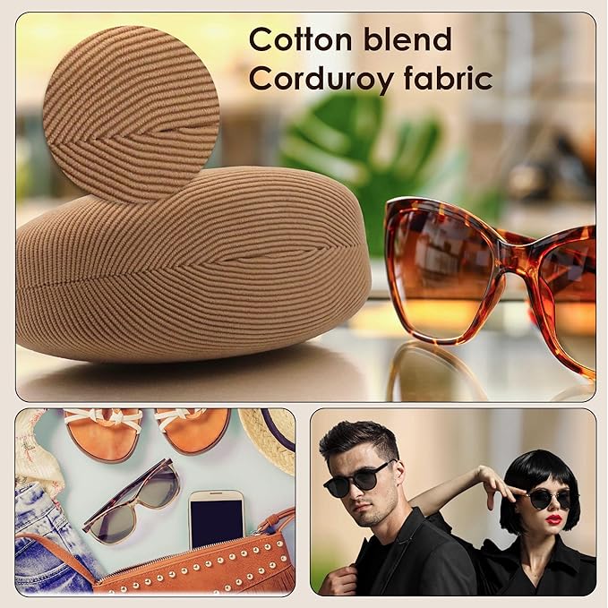 MyEyeglassCase® Large Hard Sunglasses Case | fits Large curved Sunglasses, with microfiber bag and cleaning cloth