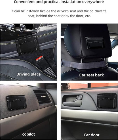 SUJADE YAKEFLY Car Seat Side Pocket Organizer, PU Leather Cell Phone & Sunglasses Holder, Gap Filler, Mini Storage Bag