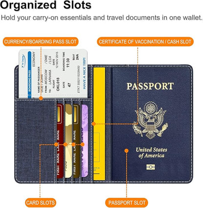 FINTIE Passport Holder, Slim Travel Wallet RFID Blocking Card Case Cover Passport Cover Protector Essentials with Credit Card Slots for Women/Men | Slim, RFID Blocking, Card Case Cover, Essentials, Credit Card Slots