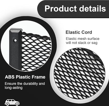 Frienda 2 Pcs Car Storage Net Bag, ABS Plastic Framed Mesh Net Holder, Phone & Cargo Organizer with Screws for Auto, Rv, Boat, Truck Pocket Storage (32 x 8 Inch)