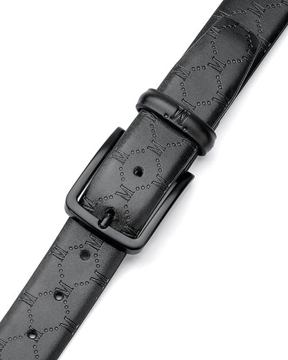 MILORDE Men's Genuine Leather Dress Belt, Handmade, 100% Cow Leather, Fashion & Classic Designs for Work Business and Casual