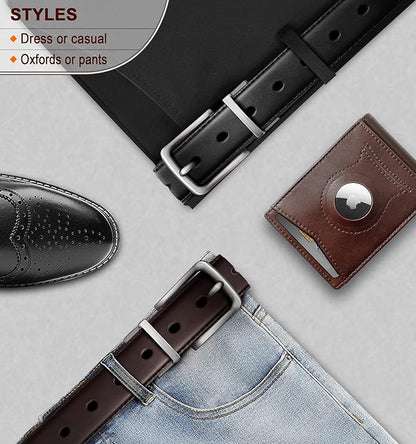 BULLIANT Men's Belt,Reversible Belt Adjustable For Gift Men 1.25”-Cut For Fit-2 Sides in 1 Belt(Not 2)