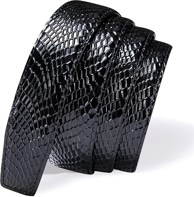 Dubulle Designer Ratchet Belt for Men Leather Fashion Adjustable Automatic Buckle Sliding Removable Dress Casual