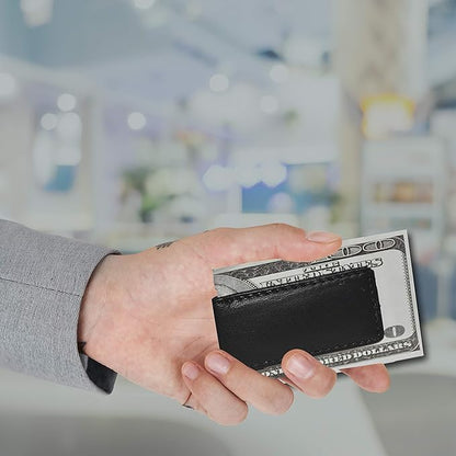 LB LEATHERBOSS Men's New Leather Strong Magnetic Money Clip