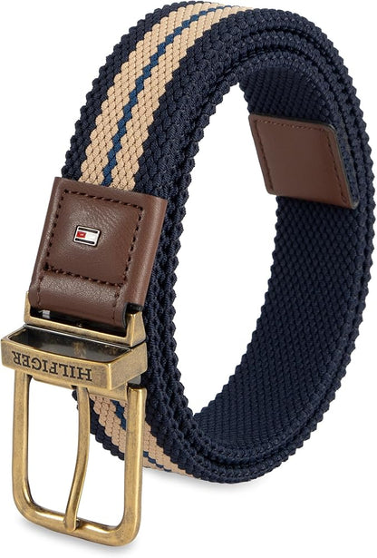 Tommy Hilfiger Men's Reversible Leather Belt, 2‑in‑1 Design for Dress Or Casual Wear