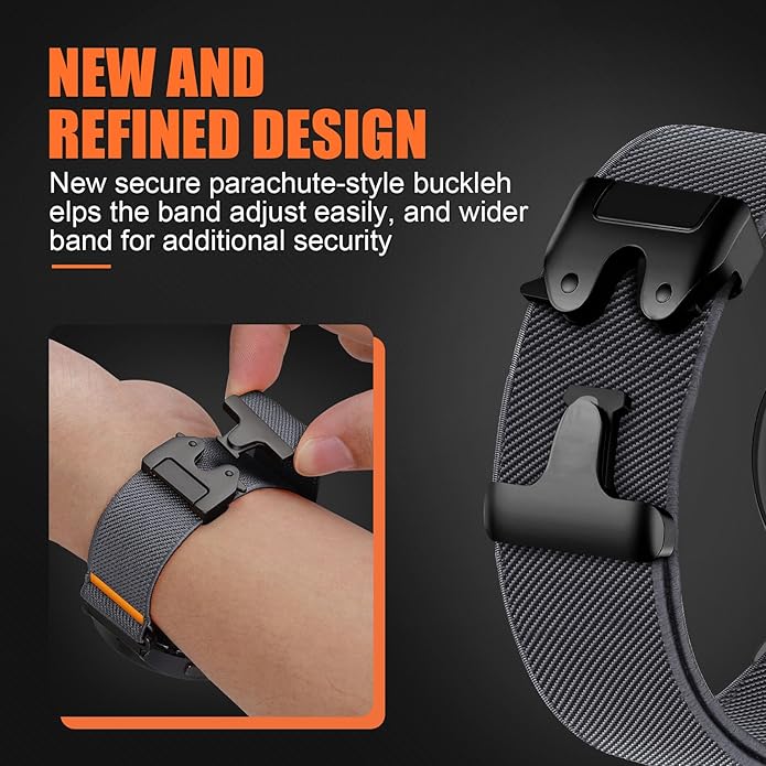 Elastic Nylon Band for Garmin Venu 3 4 2/Forerunner 965 265,22mm Quick Release Stretchy Sport Fabric Parachute Buckle Watch Band for Samsung Galaxy 3 45mm/Watch 46mm/Gear S3 Frontier/Classic Strap