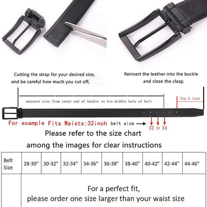 Men's Dress Belt Black Leather Belts for Jeans
