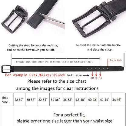 Men's Dress Belt Black Leather Belts for Jeans