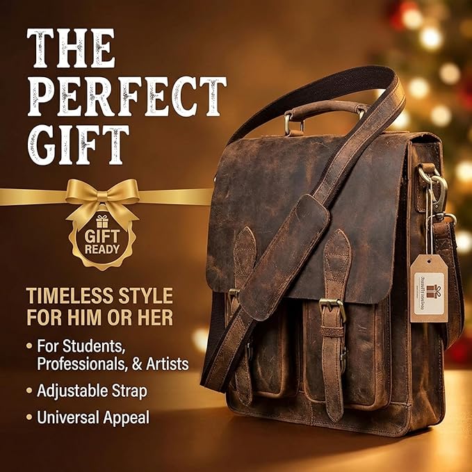 cuero Retro Brown Laptop Messenger Bag Office Briefcase Crossbody Travel Bag For Men And Women Bag Office Laptop Bag